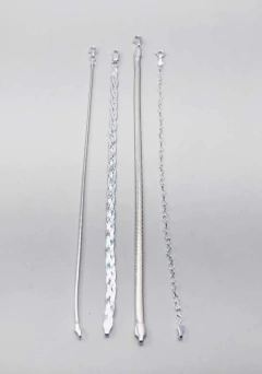 Kit 4 Pulseiras Prata Legítima 925