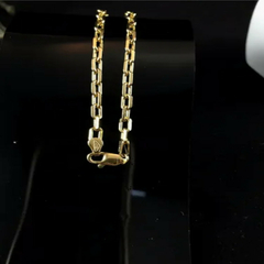 Promoção Pulseira Masculina Folheado A Ouro 18k Bloco 20cm - comprar online