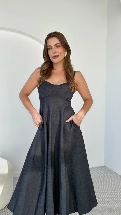 Vestido Jeans Montreal Preto - comprar online