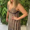Vestido Alça Listrado