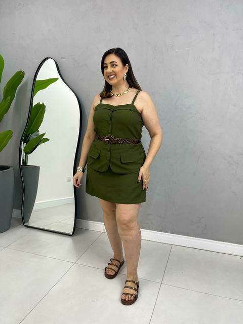 CONJUNTO SHORTS SAIA E BLUSA BOTOES HANNA - comprar online