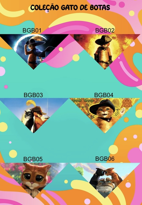 Bandanas Gato de botas 12 unidades