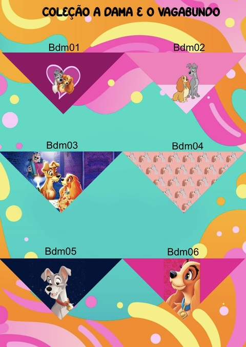 Bandanas a dama e o vagabundo 12 unidades