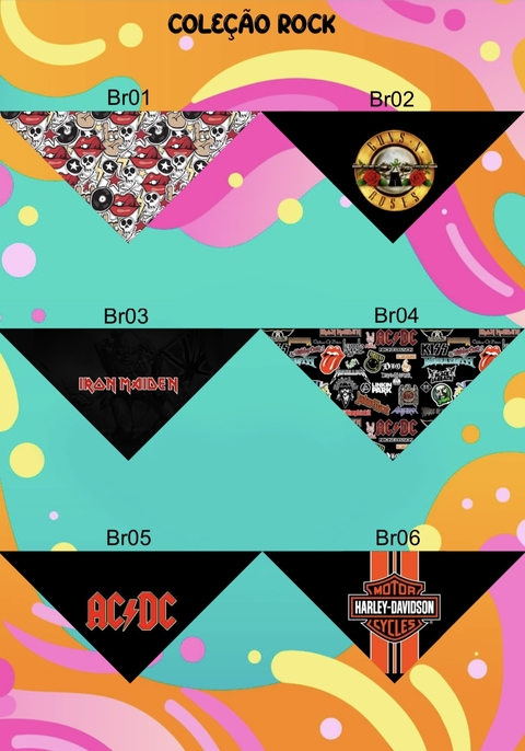 Bandanas Rock r roll 12 unidades