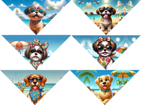Bandanas doguinhos verão 12 unidades - comprar online