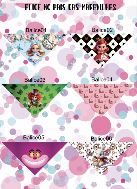 Bandanas Alice no país das maravilhas 12 unidades