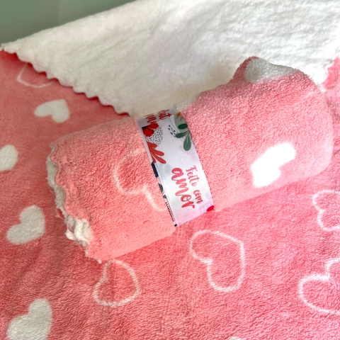 TOALHA ROSA (Desenho Coração)