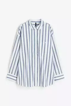 Camisa a rayas de popelina oversize H&M