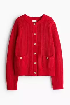 Cárdigan de punto acanalado H&M Rojo - comprar online