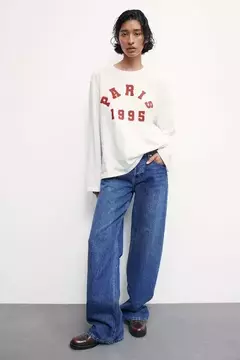Remera manga larga H&M Algodón Paris 1995 en internet