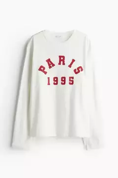 Remera manga larga H&M Algodón Paris 1995 - comprar online