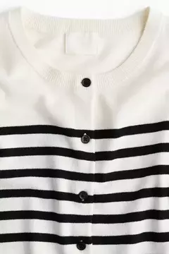 Imagen de Cardigan en punto fino H&M Rayas Blanco
