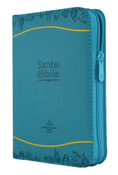 Biblia Reina Valera 1960 Chica Letra Mediana Imitación Piel Azul Amarillo Código QR [RVR045cZTILMPJR] - comprar en línea