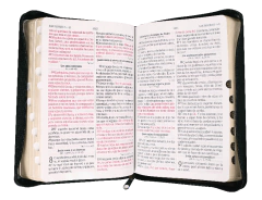 BIBLIA PASTA ACOLCHADA COLOR NEGRO CON INDICE Y ZIPER RVR055CLGPJRZTIa en internet