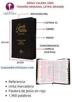BIBLIA PASTA ACOLCHADA COLOR NEGRO CON INDICE Y ZIPER RVR055CLGPJRZTIa