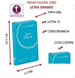 Biblia Reina Valera 1960 Mediana Letra Grande Covertex turquesa [RVR.6cLGPJR]