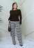 Calça flare listrada tricô Zara - Bliss Woman