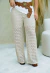 Calça flare pantalona tricô vazada Liz - comprar online
