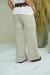 Calça flare pantalona tricô vazada Liz na internet