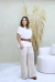 Calça flare pantalona tricô vazada Liz - loja online