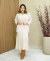 Conjunto tricô cardigan alongado saia midi Aurelia na internet