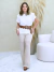 Calça flare pantalona tricô vazada Liz