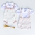 Macacão romper Flor Petúnia - Off-white com rosa seco - loja online
