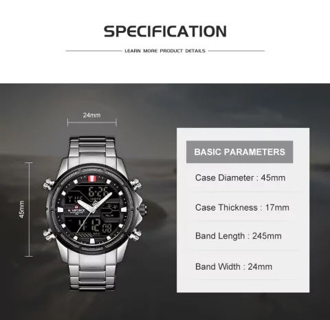 Relógios NAVIFORCE masculinos de marca de luxo, cronógrafo digital, esportivo, - comprar online