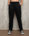 Calça Jogger Sarja Cargo Feminina com Elástico na Perna e Cordão - comprar online