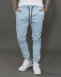 Calça Jogger Jeans Masculina com Elástico na Perna e Ajuste por Cordão - comprar online