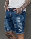 Bermuda Jeans Curta Rasgada Masculina Cores Variadas