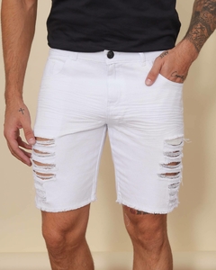 Imagem do Bermuda Jeans Curta Rasgada Masculina Cores Variadas