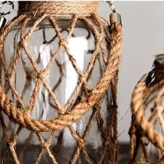 Vaso de Vidro Rústico com Corda na internet