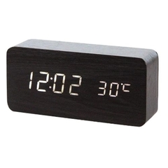 Relógio Despertador Digital LED de Madeira - comprar online