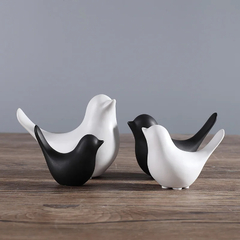 Escultura Pássaro Preto ou Branco