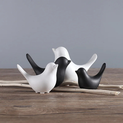Escultura Pássaro Preto ou Branco - loja online
