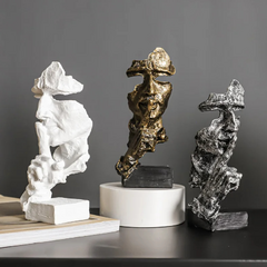 Escultura Nordic Decorativa - Silêncio | Não veja | Não ouça - MaraviLar