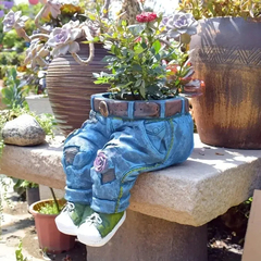 Imagem do Vaso de Planta Decorativo Calça Jeans