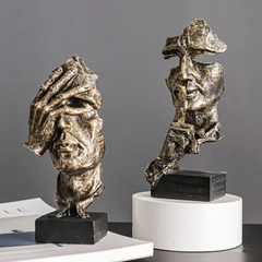 Escultura Nordic Decorativa - Silêncio | Não veja | Não ouça - loja online