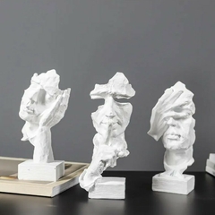 Imagem do Escultura Nordic Decorativa - Silêncio | Não veja | Não ouça