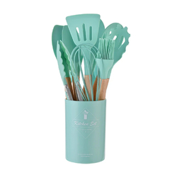 Kit de Utensílios de Silicone com Cabo em Bambu | BamBoho - MaraviLar