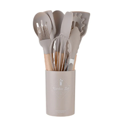 Kit de Utensílios de Silicone com Cabo em Bambu | BamBoho