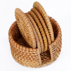 Imagem do Jogo 6 Porta-Copos Rattan | RattanVibe
