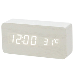 Relógio Despertador Digital LED de Madeira - MaraviLar