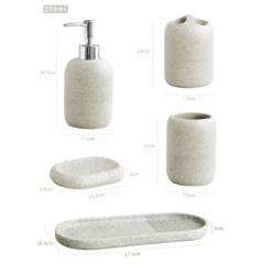 Kit para Banheiro 5 Peças Resina - comprar online