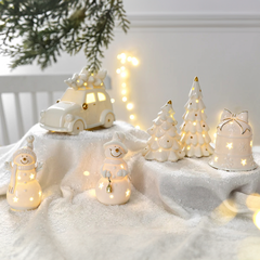 Enfeites Decoração de Natal Iluminada em Cerâmica