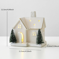 Casa Vila de Natal Iluminada em Cerâmica - MaraviLar