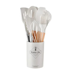 Kit de Utensílios de Silicone com Cabo em Bambu | BamBoho na internet
