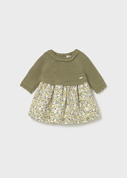 Vestido tricot combinado y plana - comprar en línea