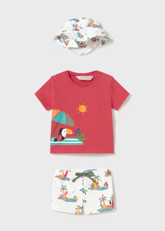 Conj. baño con gorro pomelo - comprar online